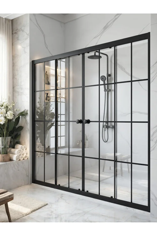 Duşakabin Ön Cephe Siyah Çizgi